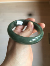 Load image into Gallery viewer, 57.7mm certificated type A 100% Natural dark green/Jadeite Jade bangle S61-1098