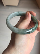 Load image into Gallery viewer, 60.5mm Certified Type A 100% Natural dark green/gray Jadeite Jade bangle S88-7057