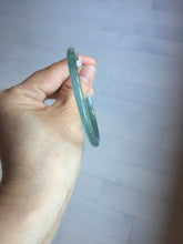 Load image into Gallery viewer, 59mm Certified Type A 100% Natural light green/blue/gray with flying snow Guatemala slim round cut Jadeite bangle PD64-1482