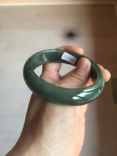 Load image into Gallery viewer, 57.7mm certificated type A 100% Natural dark green/Jadeite Jade bangle S61-1098