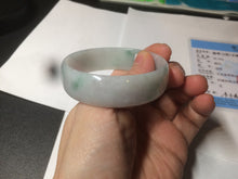 Load image into Gallery viewer, 52.2mm certified 100% natural Type A sunny green/white/purple jadeite jade bangle BK7-2419