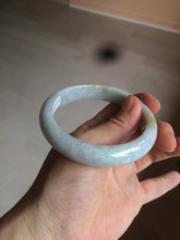 Load image into Gallery viewer, 58mm certified 100% natural light white/green/purple/yellow (Fu Lu Shou) jadeite jade bangle A102-1371