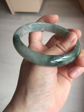Load image into Gallery viewer, 60.5mm Certified Type A 100% Natural dark green/gray Jadeite Jade bangle S88-7057
