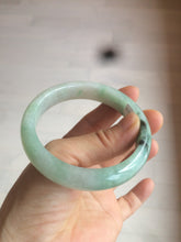 Load image into Gallery viewer, 55.7mm Certified type A 100% Natural icy watery sunny green Jadeite bangle AY25-1702