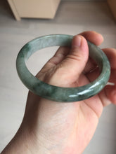 Load image into Gallery viewer, 60.5mm Certified Type A 100% Natural dark green/gray Jadeite Jade bangle S88-7057