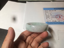 Load image into Gallery viewer, 52.2mm certified 100% natural Type A sunny green/white/purple jadeite jade bangle BK7-2419