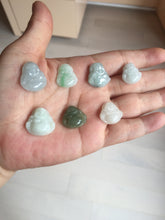 Load image into Gallery viewer, 100% Natural type A green/white small happy buddha jadeite Jade pendant necklace group BP111