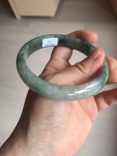 Load image into Gallery viewer, 60.5mm Certified Type A 100% Natural dark green/gray Jadeite Jade bangle S88-7057