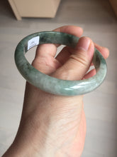 Load image into Gallery viewer, 60.5mm Certified Type A 100% Natural dark green/gray Jadeite Jade bangle S88-7057