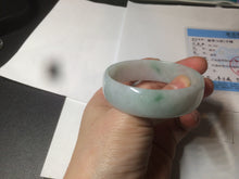 Load image into Gallery viewer, 52.2mm certified 100% natural Type A sunny green/white/purple jadeite jade bangle BK7-2419