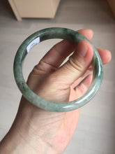 Load image into Gallery viewer, 60.5mm Certified Type A 100% Natural dark green/gray Jadeite Jade bangle S88-7057