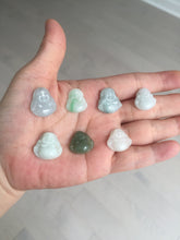 Load image into Gallery viewer, 100% Natural type A green/white small happy buddha jadeite Jade pendant necklace group BP111