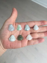 Load image into Gallery viewer, 100% Natural type A green/white small happy buddha jadeite Jade pendant necklace group BP111