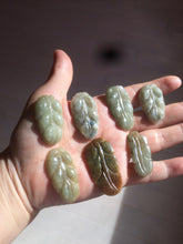 Load image into Gallery viewer, 100% natural type A yellow/purple jadeite jade leaf pendant necklace group AZ99