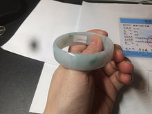 Load image into Gallery viewer, 52.2mm certified 100% natural Type A sunny green/white/purple jadeite jade bangle BK7-2419