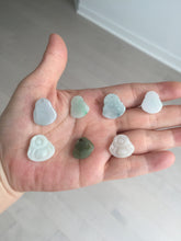 Load image into Gallery viewer, 100% Natural type A green/white small happy buddha jadeite Jade pendant necklace group BP111