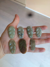 Load image into Gallery viewer, 100% natural type A yellow/purple jadeite jade leaf pendant necklace group AZ99
