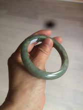 Load image into Gallery viewer, 54.6mm Certified 100% natural Type A green/gray jadeite jade bangle AE67-2865