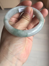 Load image into Gallery viewer, 53.7mm certificated Type A 100% Natural light green white Jadeite Jade bangle S89-7060