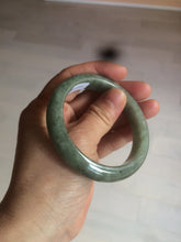 Load image into Gallery viewer, 54.6mm Certified 100% natural Type A green/gray jadeite jade bangle AE67-2865