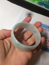 Load image into Gallery viewer, 52.3mm certified 100% natural Type A sunny green/white/purple jadeite jade bangle BK8-2423