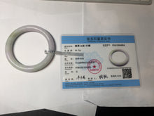 Load image into Gallery viewer, 56mm Certified Type A 100% Natural light green purple(春带彩) round cut jadeite Jade bangle AA79-4954