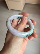 Load image into Gallery viewer, 54.4mm certified 100% natural Type A light purple with sunny green flying flowers jadeite jade bangle BL105-8717