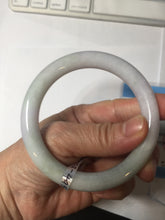 Load image into Gallery viewer, 56mm Certified Type A 100% Natural light green purple(春带彩) round cut jadeite Jade bangle AA79-4954