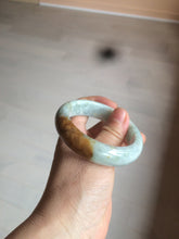 Load image into Gallery viewer, 53.5mm certified Type A 100% Natural light green/brown Jadeite Jade bangle AR93-0722