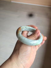 Load image into Gallery viewer, 53.5mm certified Type A 100% Natural light green/brown Jadeite Jade bangle AR93-0722