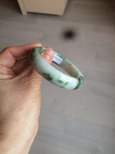 Load image into Gallery viewer, 54mm certified 100% natural Type A green/dark green/white/brown jungle camouflage color  jadeite jade bangle BG22-1726