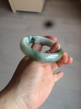 Load image into Gallery viewer, 54mm certified 100% natural Type A green/dark green/white/brown jungle camouflage color  jadeite jade bangle BG22-1726