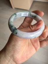 Load image into Gallery viewer, 54.4mm certified 100% natural Type A light purple with sunny green flying flowers jadeite jade bangle BL105-8717
