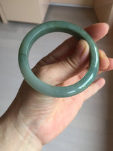 Load image into Gallery viewer, 53.2mm certified type A 100% Natural dark green/gray/yellow Jadeite Jade bangle AF96-7577