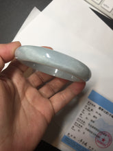 Load image into Gallery viewer, 55.2mm Certified Type A 100% Natural light green Jadeite Jade bangle E91-9415
