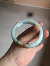 Load image into Gallery viewer, 53.5mm certified Type A 100% Natural light green/brown Jadeite Jade bangle AR93-0722