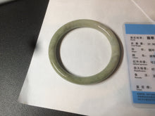 Load image into Gallery viewer, 58.5mm 100% natural certified green/yellow/gray round cut jadeite jade bangle BK14-3294