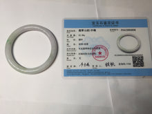 Load image into Gallery viewer, 56mm Certified Type A 100% Natural light green purple(春带彩) round cut jadeite Jade bangle AA81-4938