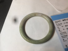 Load image into Gallery viewer, 58.5mm 100% natural certified green/yellow/gray round cut jadeite jade bangle BK14-3294