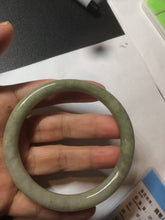 Load image into Gallery viewer, 58.5mm 100% natural certified green/yellow/gray round cut jadeite jade bangle BK14-3294