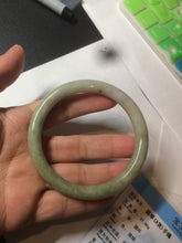 Load image into Gallery viewer, 58.5mm 100% natural certified green/yellow/gray round cut jadeite jade bangle BK14-3294