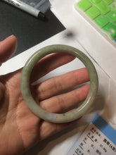 Load image into Gallery viewer, 58.5mm 100% natural certified green/yellow/gray round cut jadeite jade bangle BK14-3294