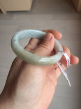 Load image into Gallery viewer, 50.5mm Certified Type A 100% Natural sunny green/white Oval Jadeite Jade bangle F115-0086