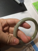 Load image into Gallery viewer, 58.5mm 100% natural certified green/yellow/gray round cut jadeite jade bangle BK14-3294