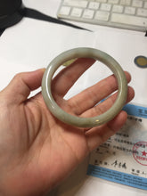 Load image into Gallery viewer, 57.5mm Certified Type A 100% Natural light green gray brown jadeite Jade bangle PD169-6318