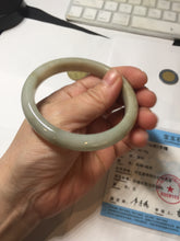 Load image into Gallery viewer, 57.5mm Certified Type A 100% Natural light green gray brown jadeite Jade bangle PD169-6318