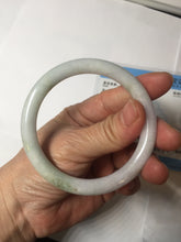 Load image into Gallery viewer, 56mm Certified Type A 100% Natural light green purple(春带彩) round cut jadeite Jade bangle AA81-4938