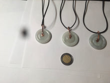 Load image into Gallery viewer, 27mm Type A 100% Natural icy light green Jadeite Jade concentric circle safety Guardian ring Pendant (子母扣,同心环) AX38
