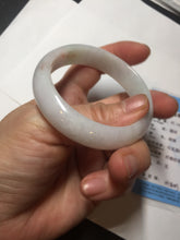 Load image into Gallery viewer, 52mm certified Type A 100% Natural sunny green/white/red oval Jadeite Jade bangle E92-0263