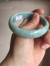 Load image into Gallery viewer, 55.8mm certified 100% natural light green blue jadeite jade bangle AS90-7056